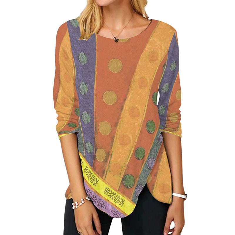 Ethnic Print Long Sleeve T-Shirt