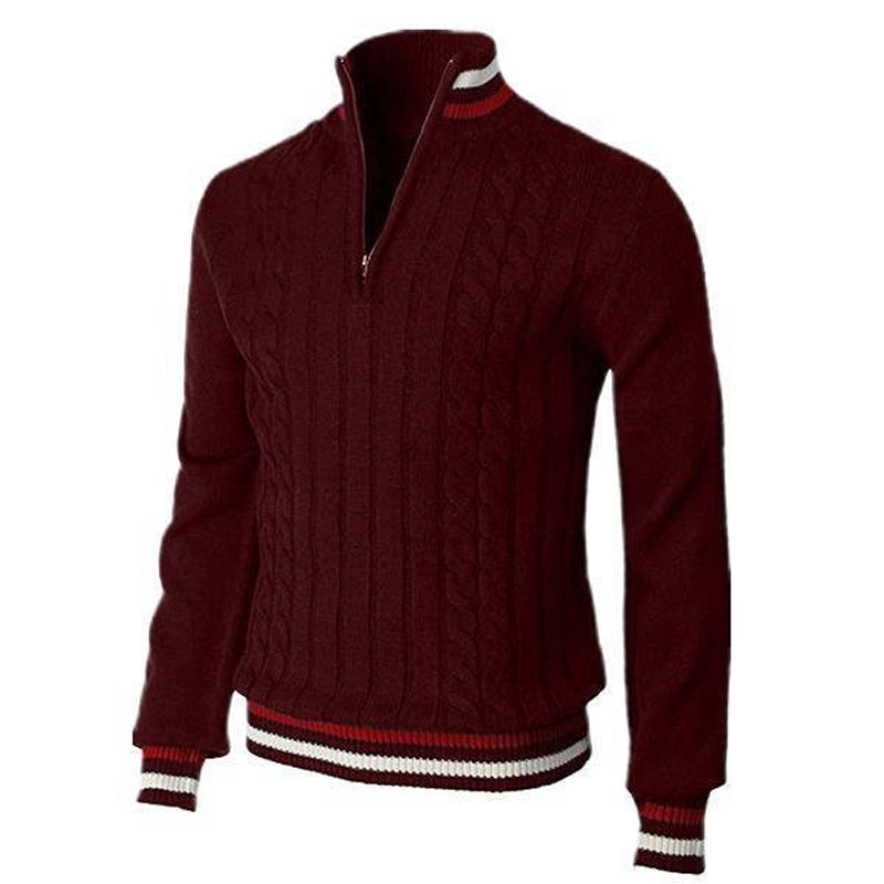 Color Block Turtleneck With Zip Closure