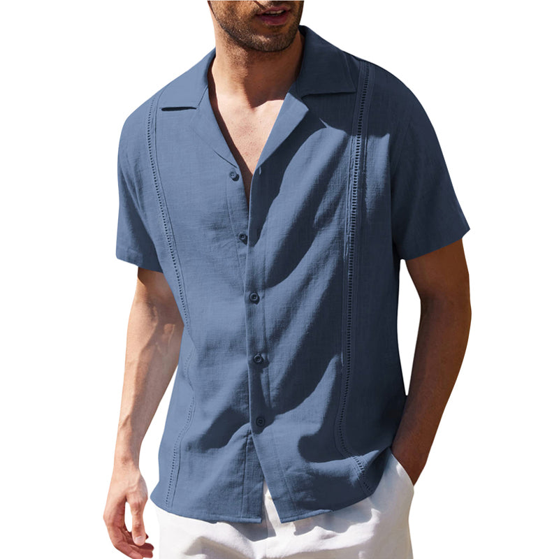 Men Linen Short Sleeve Shirt