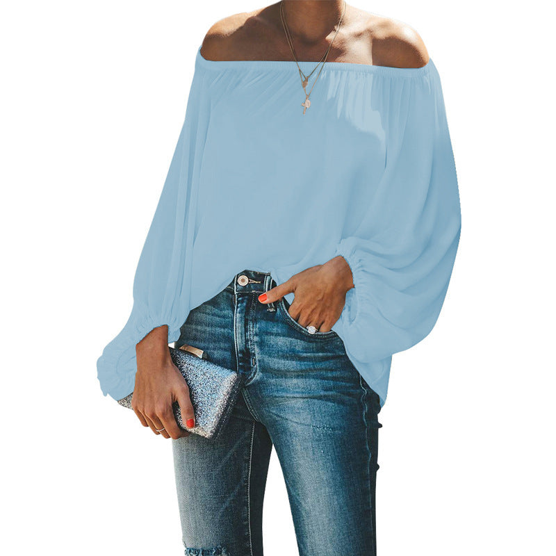 Women's Blouse Patchwork Cold Shoulder