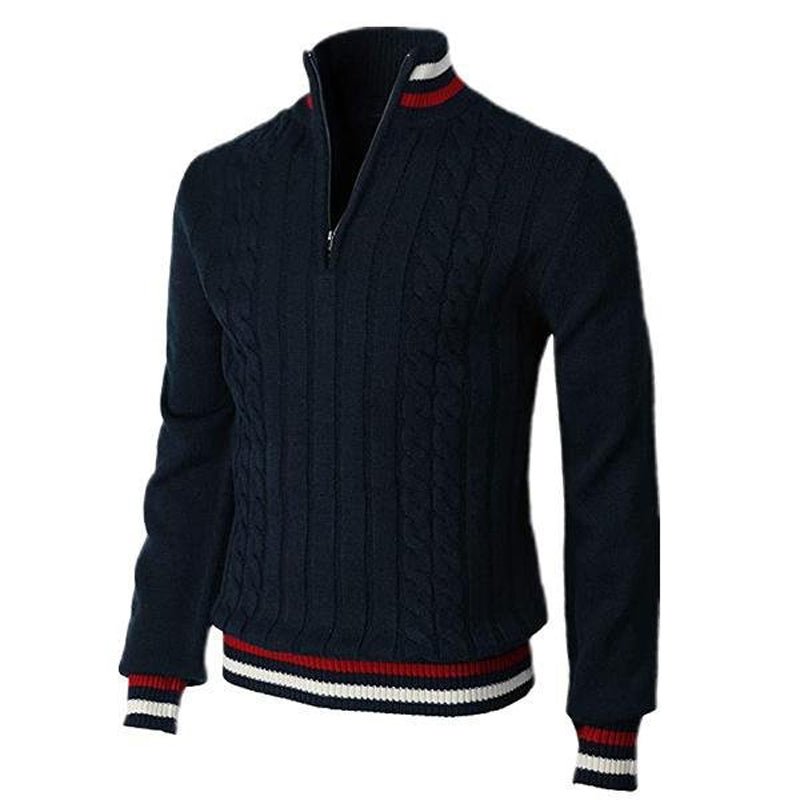 Color Block Turtleneck With Zip Closure