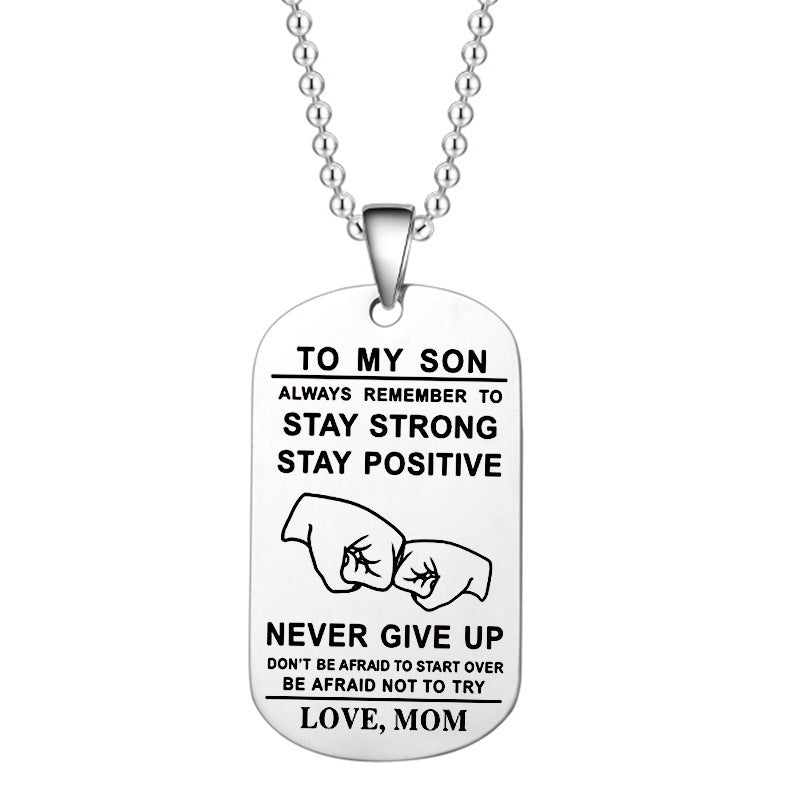 English Alphabet Stainless Steel Necklace