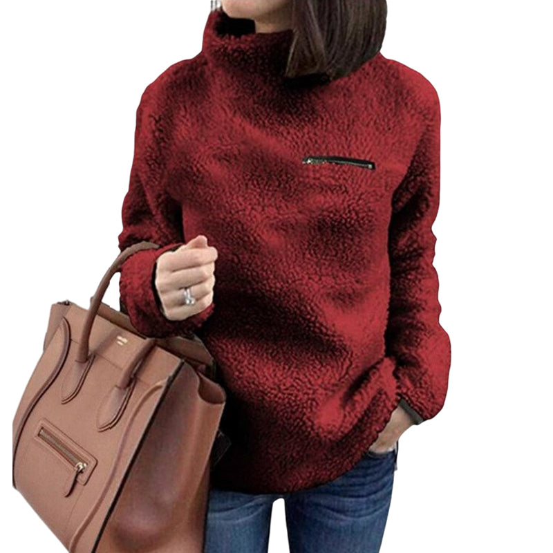 Zip Turtleneck Thermal Sweater