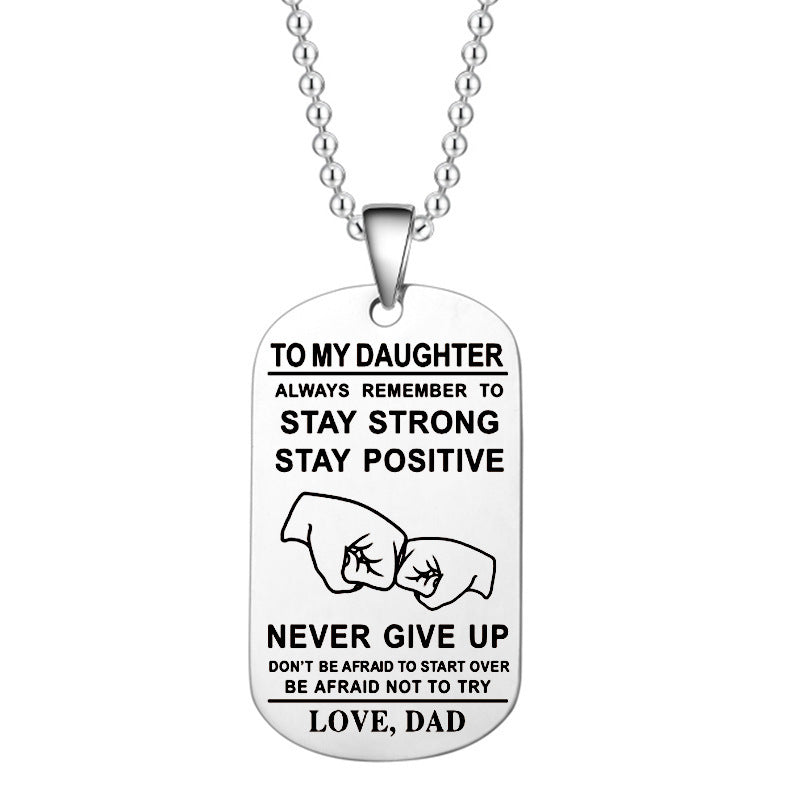 English Alphabet Stainless Steel Necklace