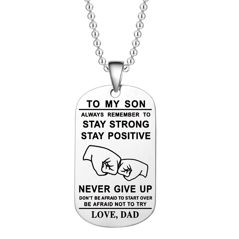 English Alphabet Stainless Steel Necklace