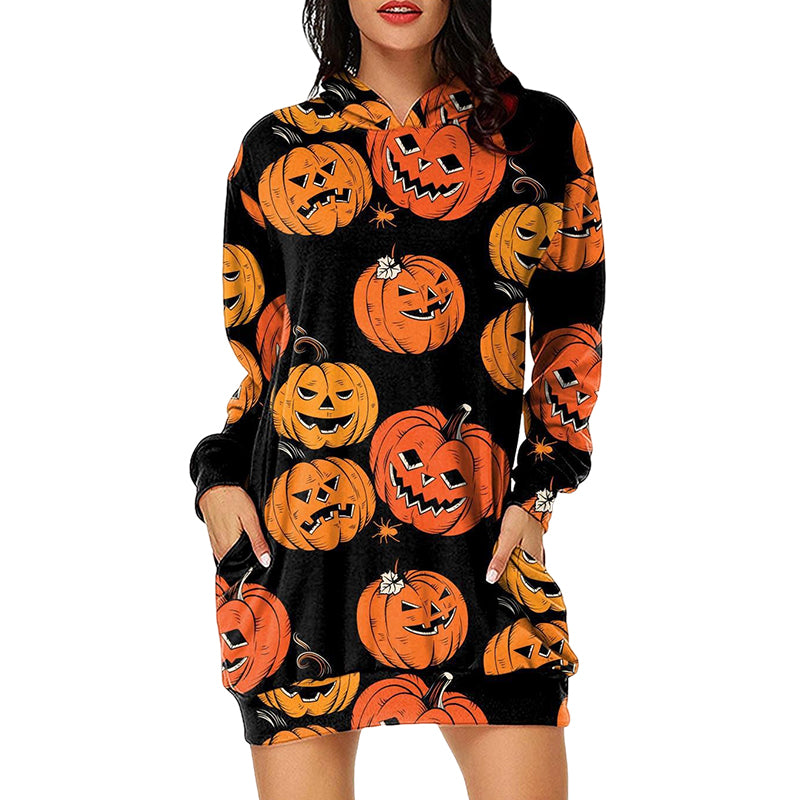 Pumpkin Digital Print Hoodie