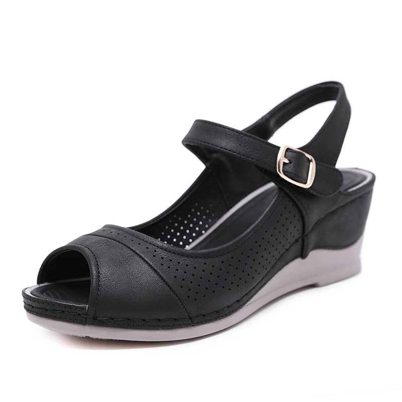 Women Casual Open Peep Toe Wedge Sandals
