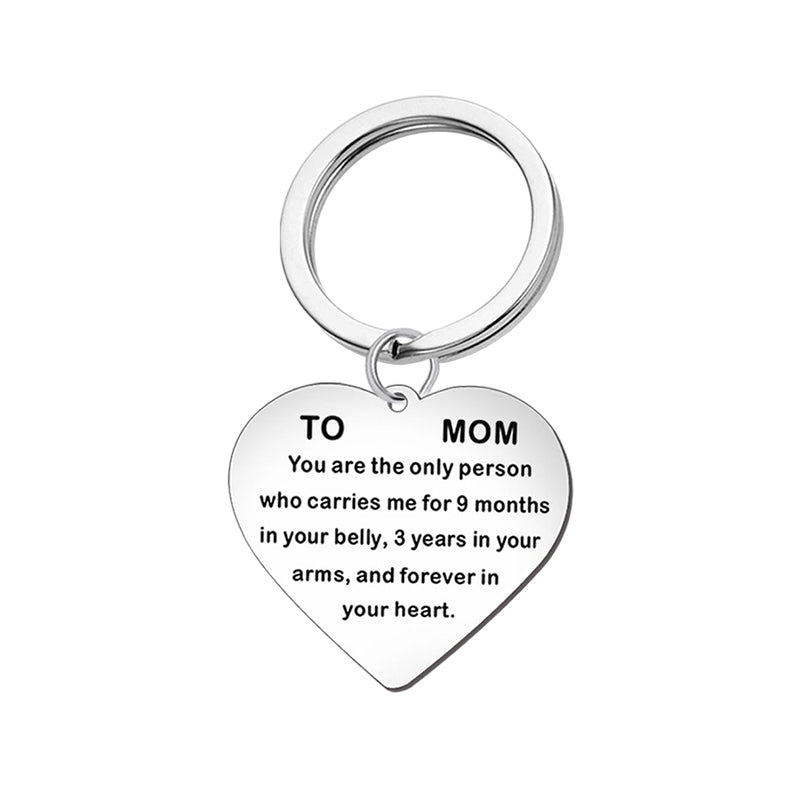 Heart-shaped TO MOM Necklace, Keyring