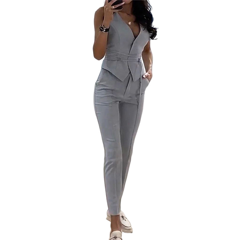Sexy Vest Pencil Pants Two Piece Set