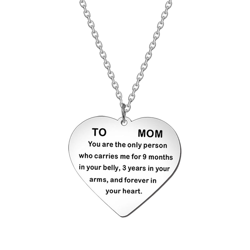 Heart-shaped TO MOM Necklace, Keyring