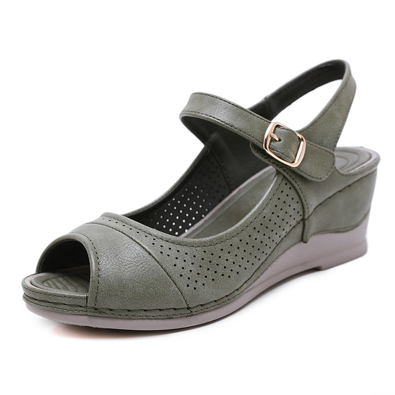 Women Casual Open Peep Toe Wedge Sandals