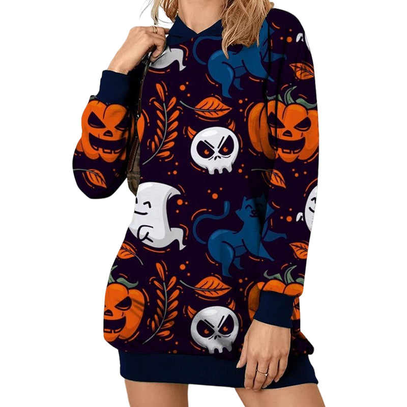 Pumpkin Digital Print Hoodie