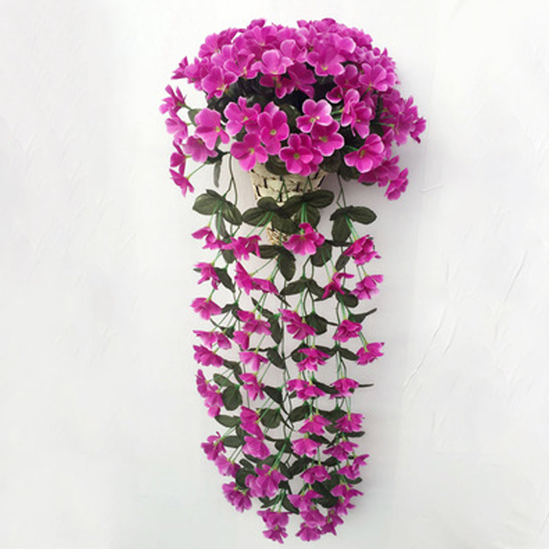 Simulated Violet Hanging Basket