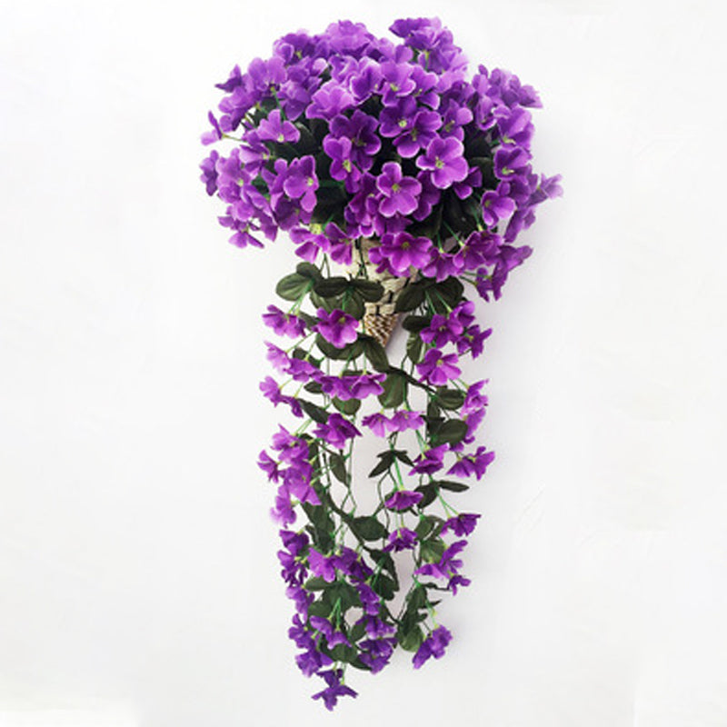 Simulated Violet Hanging Basket